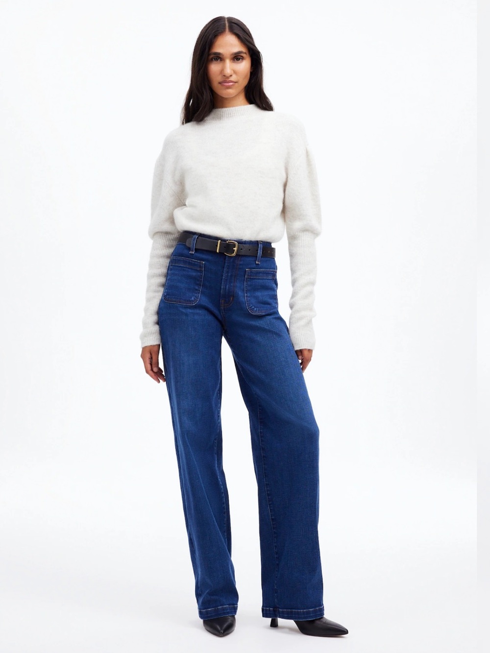 NWT Madewell The Emmett Wide-Leg Dark Wash Jeans (Size 25)